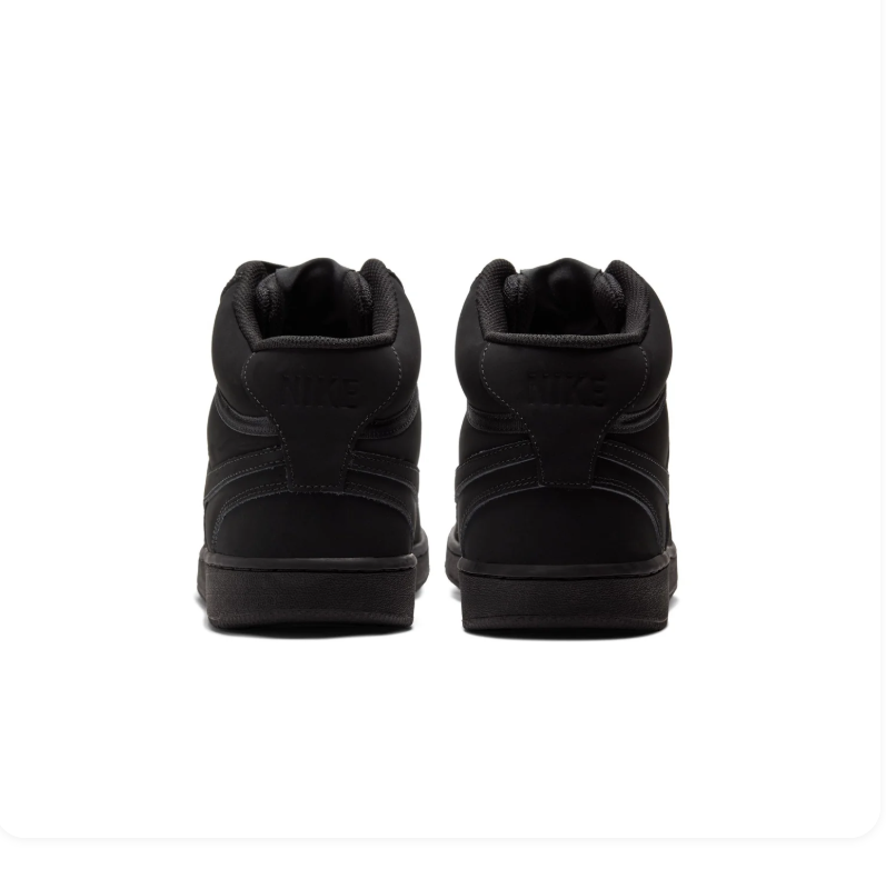 Nike Court Vision Mid 'Triple Black' All-Black Mid-Top Basketball Sneakers