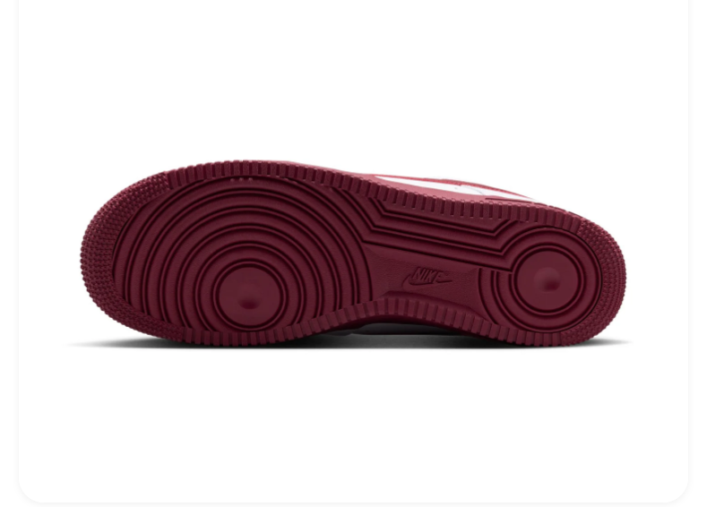 Nike Air Force 1 Low '07 'White & Team Red' White Leather, Team Red Swoosh & Bold Red Outsole Collegiate AF1 Sneakers