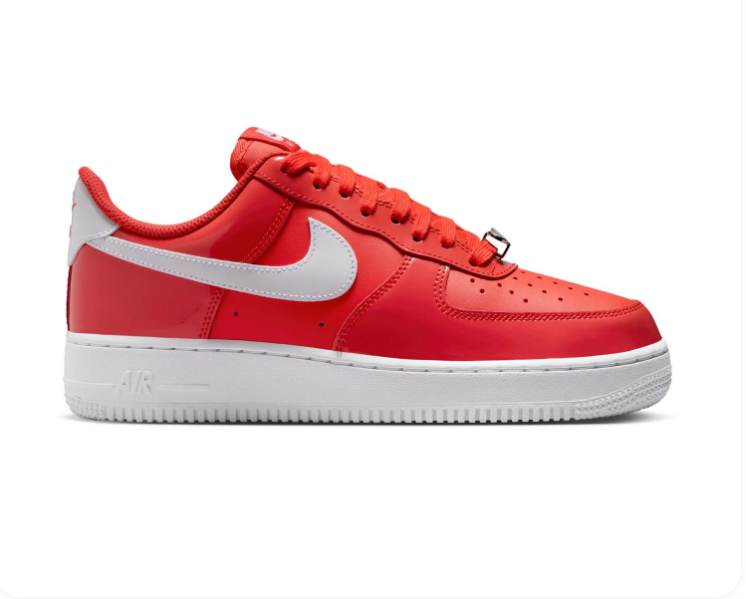 Nike Air Force 1 Low '07 'Habanero Red' Red Leather & White Swoosh Classic Sneakers