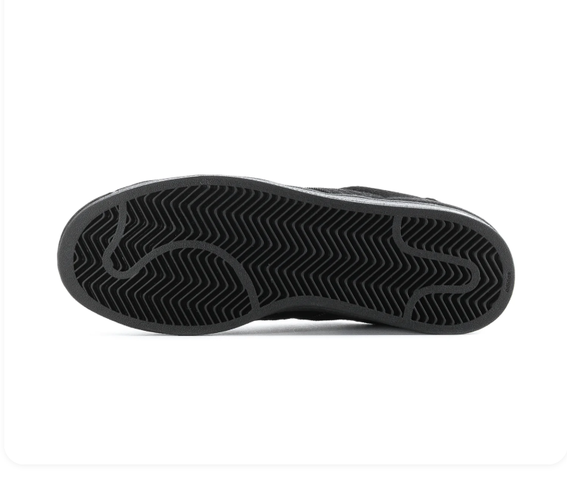 Adidas Superstar 'Core Black' All-Black Suede, Tonal Black 3-Stripes, Tonal Black Shell Toe, White Flat Laces, Square Trefoil Tongue Label & Black Outsole Stealthy Tonal Retro Basketball Lifestyle Sneakers