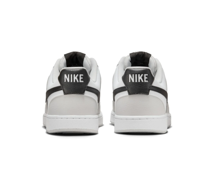 Nike Court Vision Low 'White, Grey & Black' Tri-Color Leather Classic Basketball Sneakers