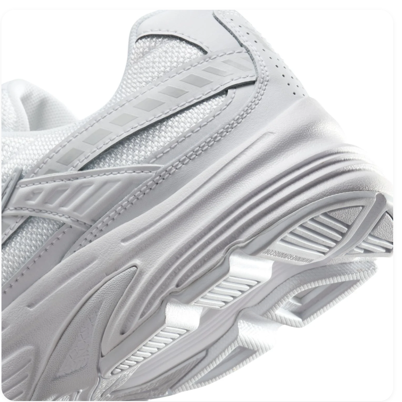 Nike Initiator 'Triple White' White & Metallic Silver Retro Running Sneakers