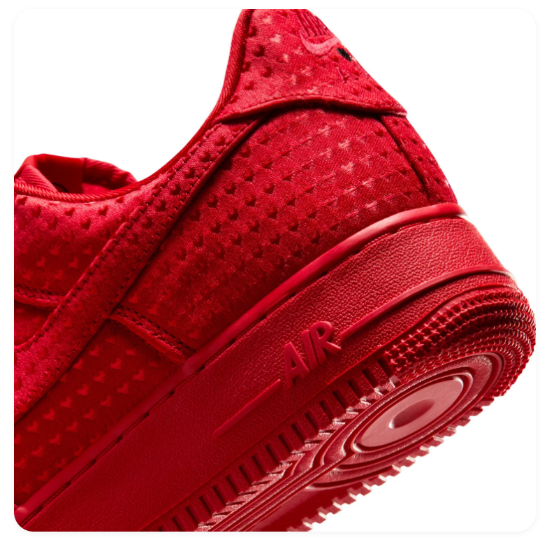 Nike Air Force 1 Low '07 'Triple Red' All-Red Perforated Suede Tonal University Red Bold Statement AF1 Sneakers