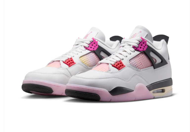 Air Jordan 4 Retro SE 'Pink Blast' White Pink & Fuchsia Sneakers