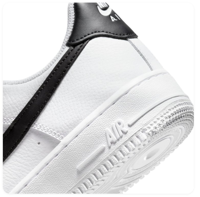 Nike Air Force 1 Low '07 'White & Black' White Leather Black Swoosh Classic Sneakers