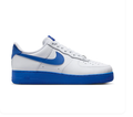 Nike Air Force 1 Low '07 'White & Game Royal' White Leather, Game Royal Swoosh & Bold Blue Outsole Collegiate AF1 Sneakers