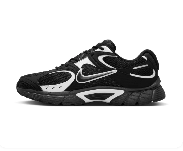 Nike Air Max Muse 'Black & White' All-Black Mesh, White Metallic Silver Swoosh & Chunky Outsole Bold Lifestyle Running Sneakers