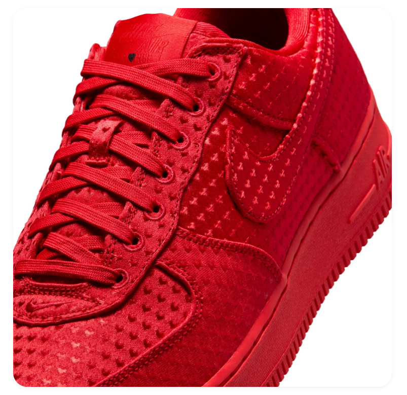 Nike Air Force 1 Low '07 'Triple Red' All-Red Perforated Suede Tonal University Red Bold Statement AF1 Sneakers