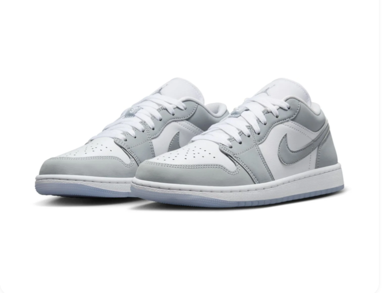 Air Jordan 1 Low 'Wolf Grey' White & Grey Sneakers
