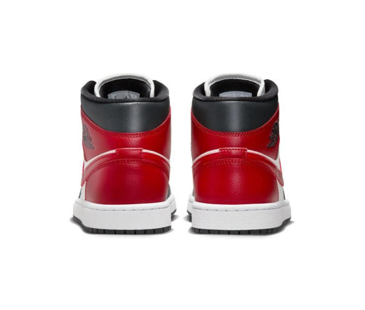 Air Jordan 1 Mid 'Chicago Black Toe' Black Red White Sneakers