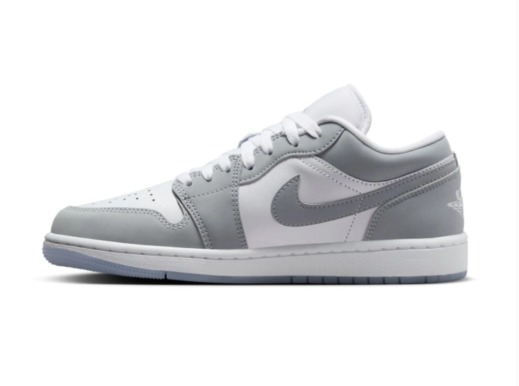 Air Jordan 1 Low 'Wolf Grey' White & Grey Sneakers