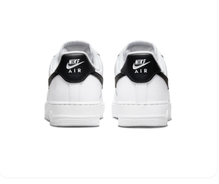Nike Air Force 1 Low '07 'White & Black' White Leather Black Swoosh Classic Sneakers