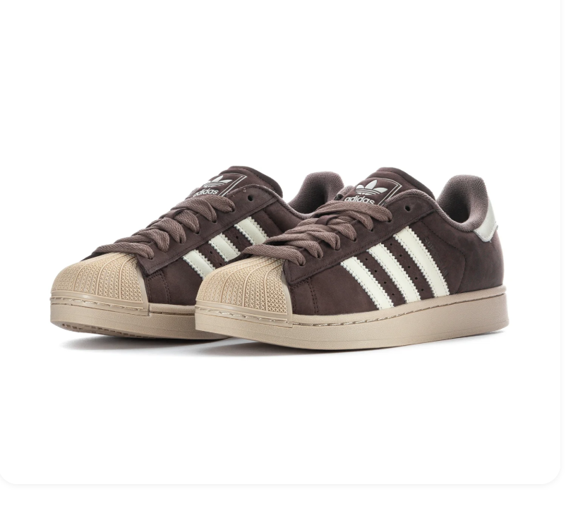 Adidas Superstar 'Dark Brown & Cream White' Dark Brown Suede, Cream White 3-Stripes, Gold Shell Toe, Trefoil Heel Tab & Sand Midsole Earthy Retro Lifestyle Sneakers