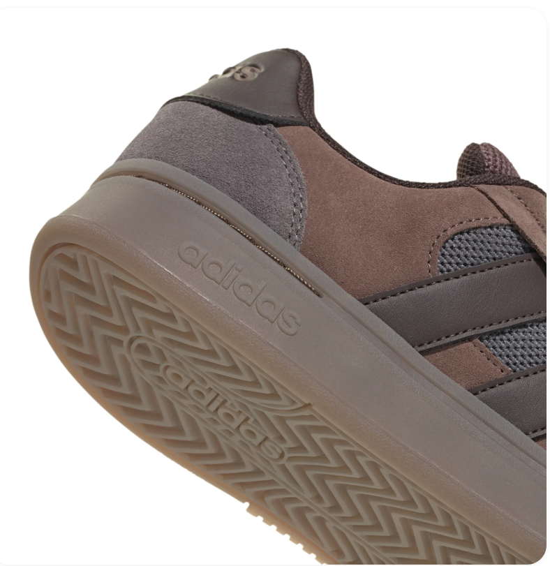 Adidas Cloudfoam Advantage 'Dark Brown' Tonal Dark Brown Suede Upper, Brown Mesh Panel, Tonal 3-Stripes, Brown Flat Laces, Black Collar Lining, Brown Gum Outsole & Cloudfoam Comfort Insole Tonal Urban Casual Lifestyle Sneakers