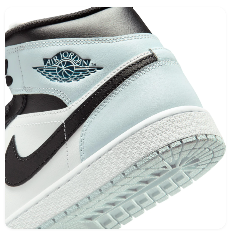 Air Jordan 1 Mid 'Barely Green' Ice Blue & Black Sneakers