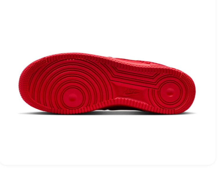 Nike Air Force 1 Low '07 'Triple Red' All-Red Perforated Suede Tonal University Red Bold Statement AF1 Sneakers
