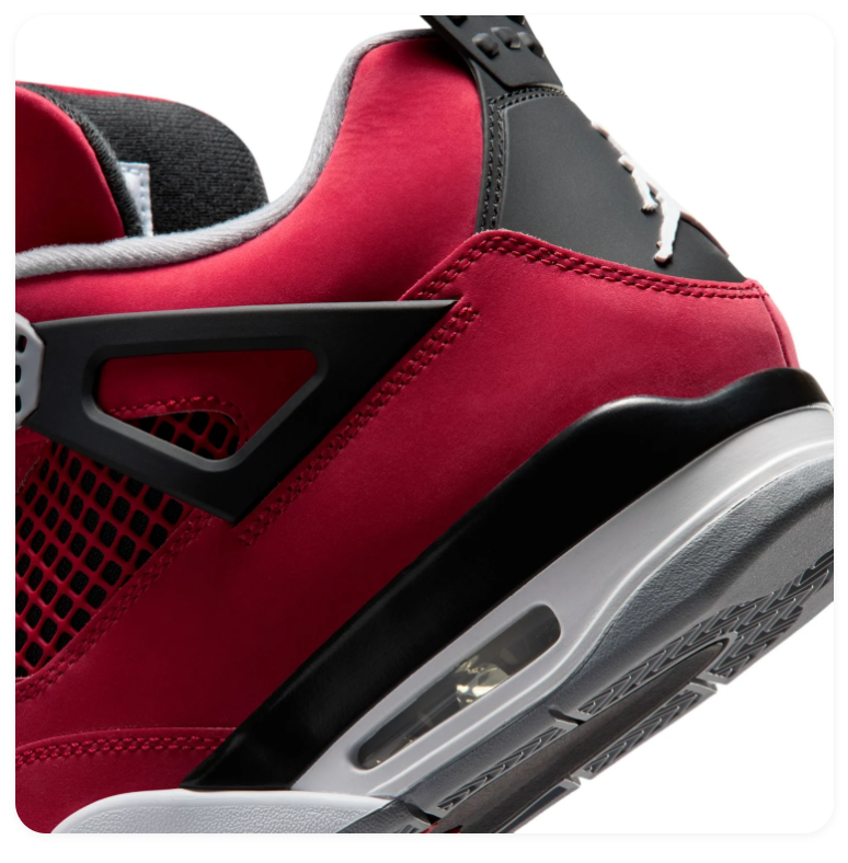 Air Jordan 4 Retro 'Toro Bravo' Fire Red Black & Grey Sneakers