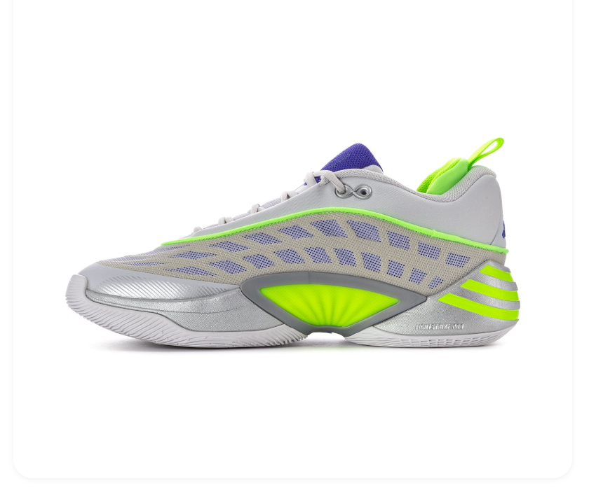 Adidas Crazy BYW X 2.0 'Silver & Volt' Metallic Silver Upper, Volt Boost Pod & Heel Pull, Purple Collar Lining, Volt 3-Stripes, White Round Laces & White Rubber Outsole High-Performance Basketball Lifestyle Sneakers