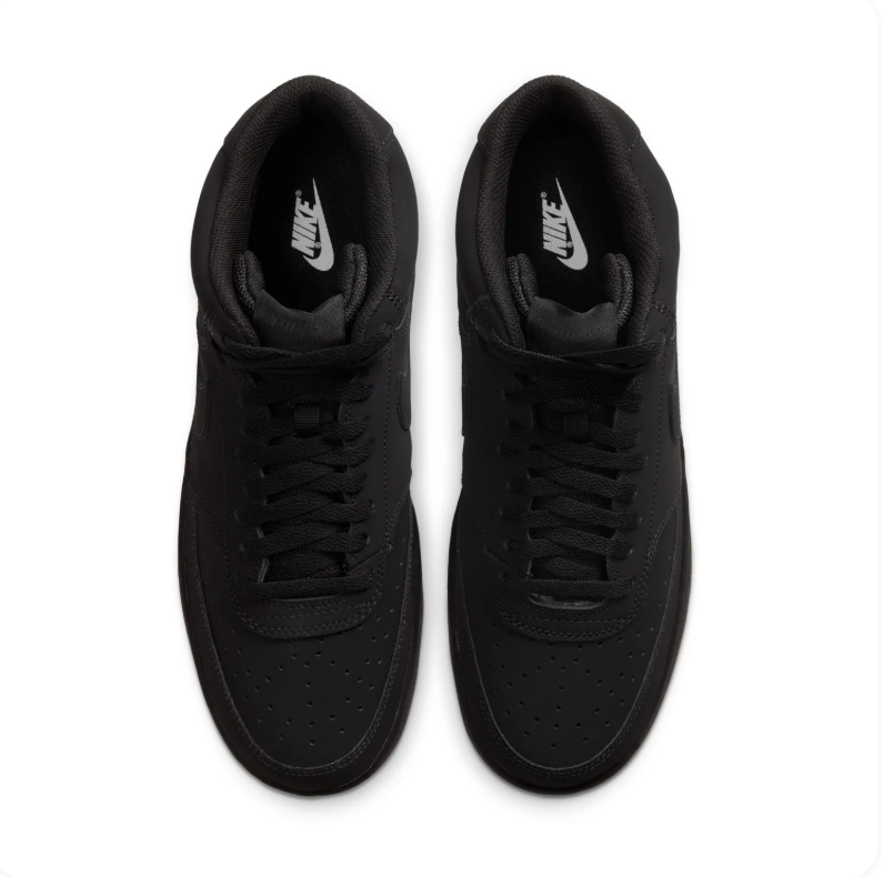 Nike Court Vision Mid 'Triple Black' All-Black Mid-Top Basketball Sneakers
