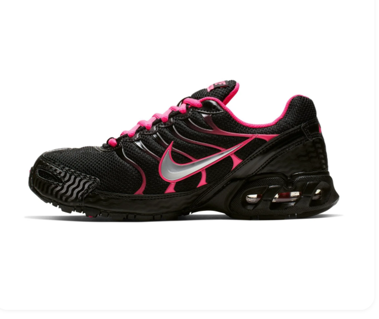 Nike Air Max Torch 4 'Black & Hyper Pink' Women's Running Sneakers with Silver Swoosh & Visible Air Unit
