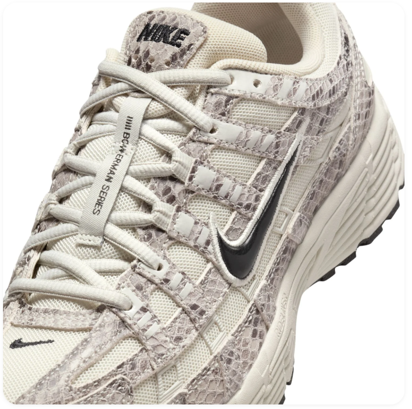 Nike P-6000 'Snake Print' Phantom Cream & Black Retro Running Sneakers