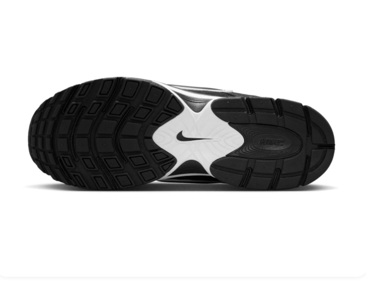 Nike Air Max Muse 'Black & White' All-Black Mesh, White Metallic Silver Swoosh & Chunky Outsole Bold Lifestyle Running Sneakers