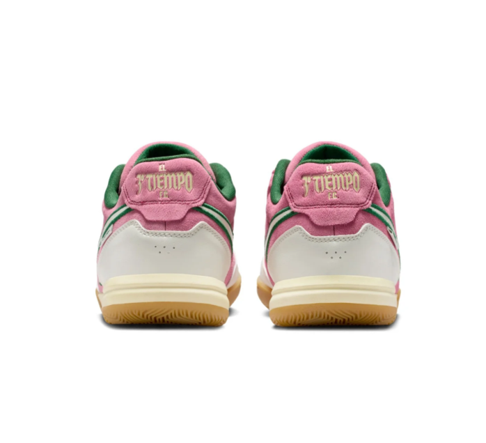 Nike Tiempo Legend 10 Academy IC 'Pink Rise & Gorge Green' Pink Leather Suede, White Swoosh Green Outline, Gum Outsole Indoor Court Football Lifestyle Sneakers