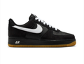 Nike Air Force 1 Low '07 'Black, White & Gum' All-Black Leather, White Swoosh & Gum Rubber Outsole Sneakers