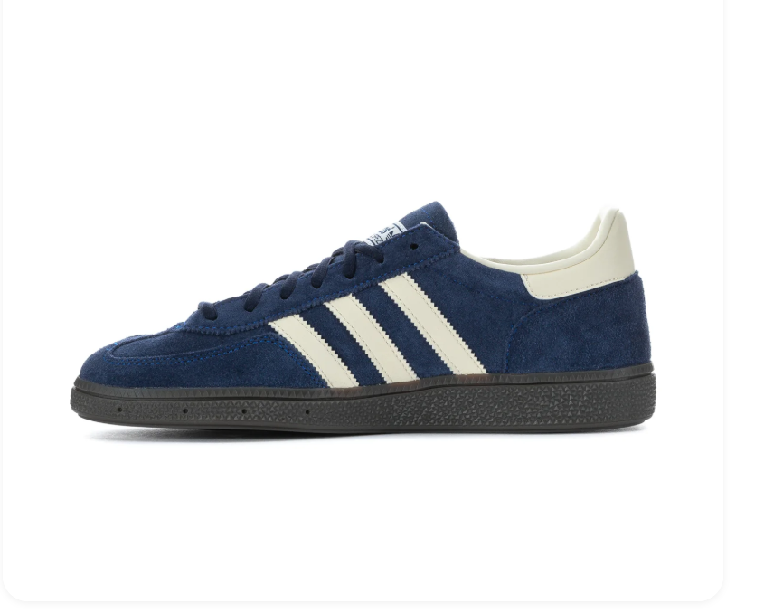 Adidas Handball Spezial 'Navy & Cream White' Navy Suede Upper, Cream White 3-Stripes & Collar, Navy Flat Laces, Gold SPEZIAL Side Lettering & Black Rubber Outsole Classic Heritage Handball Lifestyle Sneakers