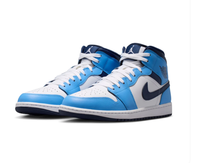 Air Jordan 1 Mid 'UNC' University Blue Sneakers
