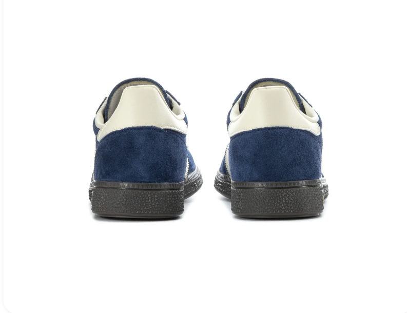 Adidas Handball Spezial 'Navy & Cream White' Navy Suede Upper, Cream White 3-Stripes & Collar, Navy Flat Laces, Gold SPEZIAL Side Lettering & Black Rubber Outsole Classic Heritage Handball Lifestyle Sneakers