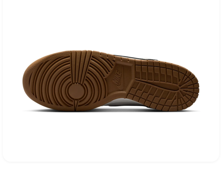 Nike Dunk Low 'Sail & Baroque Brown' Sail Leather, Black Swoosh & Gum Brown Outsole Retro Sneakers