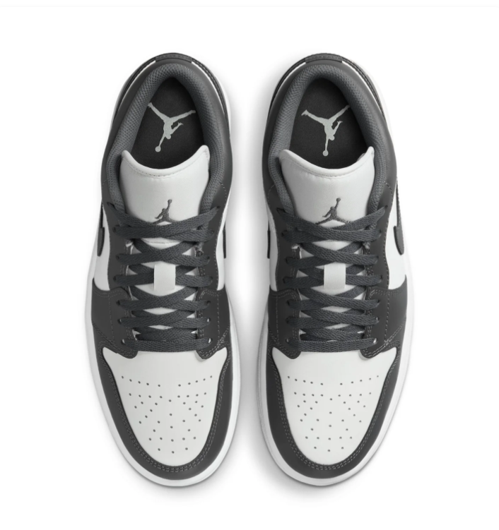Air Jordan 1 Low 'Shadow Grey' Dark Grey & White Sneakers