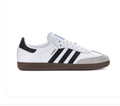 Adidas Samba OG 'Cloud White & Core Black' White Smooth Leather, Black 3-Stripes, Clear Granite Suede Toe Cap, Black Heel Tab, Blue OG Tongue Label & Gum Outsole Iconic Retro Football Lifestyle Sneakers