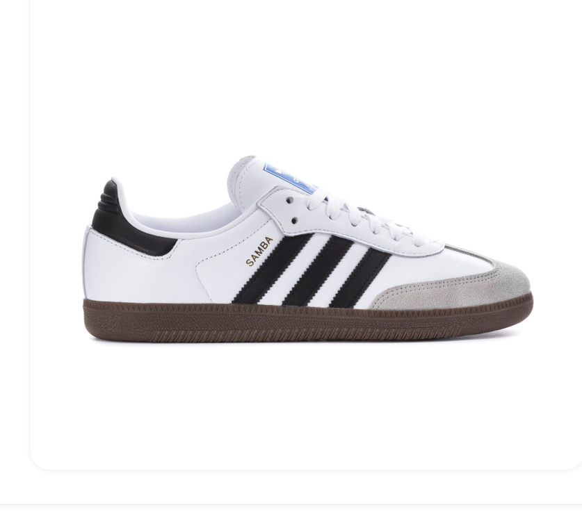 Adidas Samba OG 'Cloud White & Core Black' White Smooth Leather, Black 3-Stripes, Clear Granite Suede Toe Cap, Black Heel Tab, Blue OG Tongue Label & Gum Outsole Iconic Retro Football Lifestyle Sneakers