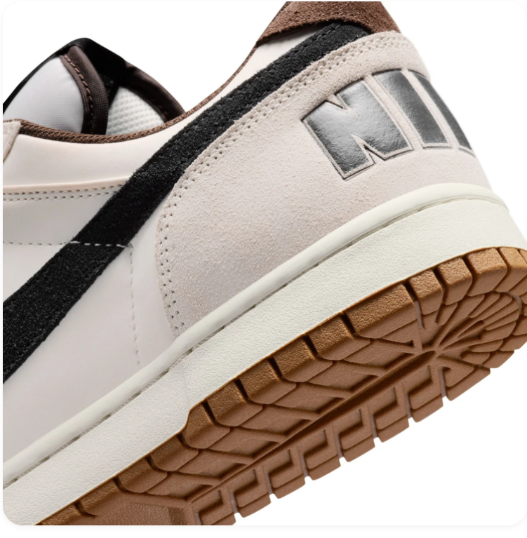Nike Dunk Low 'Sail & Baroque Brown' Sail Leather, Black Swoosh & Gum Brown Outsole Retro Sneakers