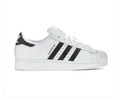 Adidas Superstar 'Cloud White & Core Black' White Leather, Black 3-Stripes, Iconic Shell Toe, SUPERSTAR Embroidery, Square Trefoil Tongue Label & White Rubber Outsole Legendary Retro Basketball Lifestyle Sneakers