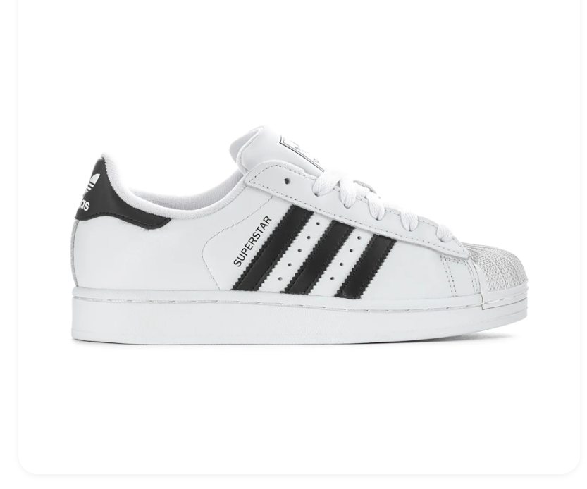 Adidas Superstar 'Cloud White & Core Black' White Leather, Black 3-Stripes, Iconic Shell Toe, SUPERSTAR Embroidery, Square Trefoil Tongue Label & White Rubber Outsole Legendary Retro Basketball Lifestyle Sneakers