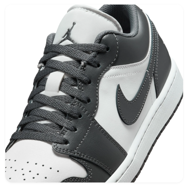 Air Jordan 1 Low 'Shadow Grey' Dark Grey & White Sneakers