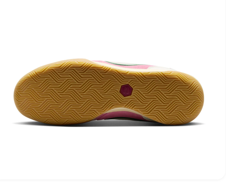 Nike Tiempo Legend 10 Academy IC 'Pink Rise & Gorge Green' Pink Leather Suede, White Swoosh Green Outline, Gum Outsole Indoor Court Football Lifestyle Sneakers