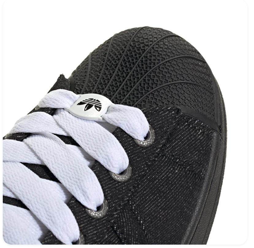 Adidas Superstar 'Core Black' All-Black Suede, Tonal Black 3-Stripes, Tonal Black Shell Toe, White Flat Laces, Square Trefoil Tongue Label & Black Outsole Stealthy Tonal Retro Basketball Lifestyle Sneakers