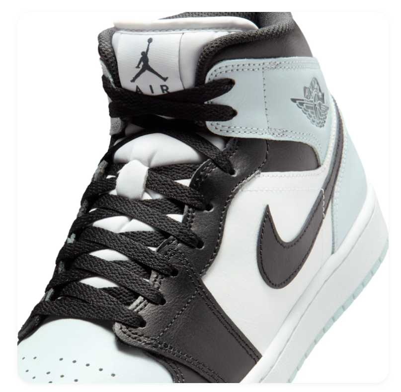 Air Jordan 1 Mid 'Barely Green' Ice Blue & Black Sneakers