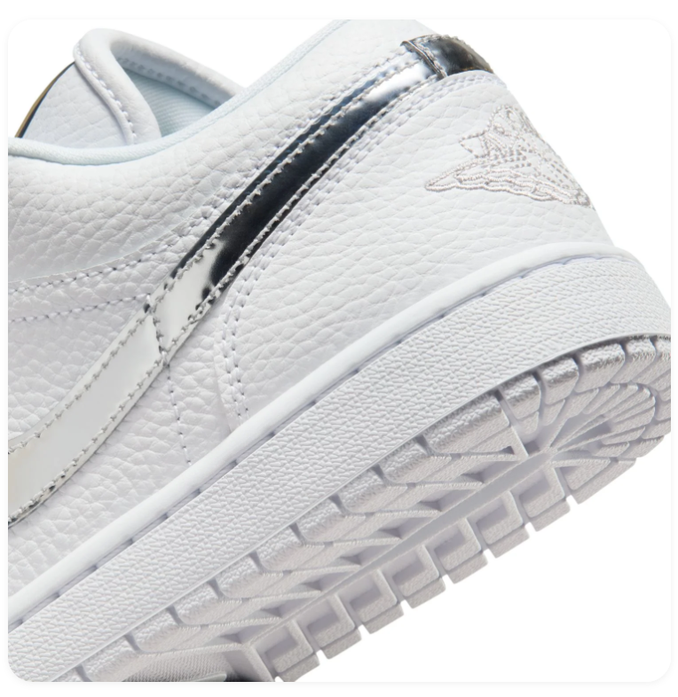 Air Jordan 1 Low 'White' Cutout Swoosh All White Sneakers