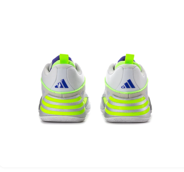 Adidas Crazy BYW X 2.0 'Silver & Volt' Metallic Silver Upper, Volt Boost Pod & Heel Pull, Purple Collar Lining, Volt 3-Stripes, White Round Laces & White Rubber Outsole High-Performance Basketball Lifestyle Sneakers