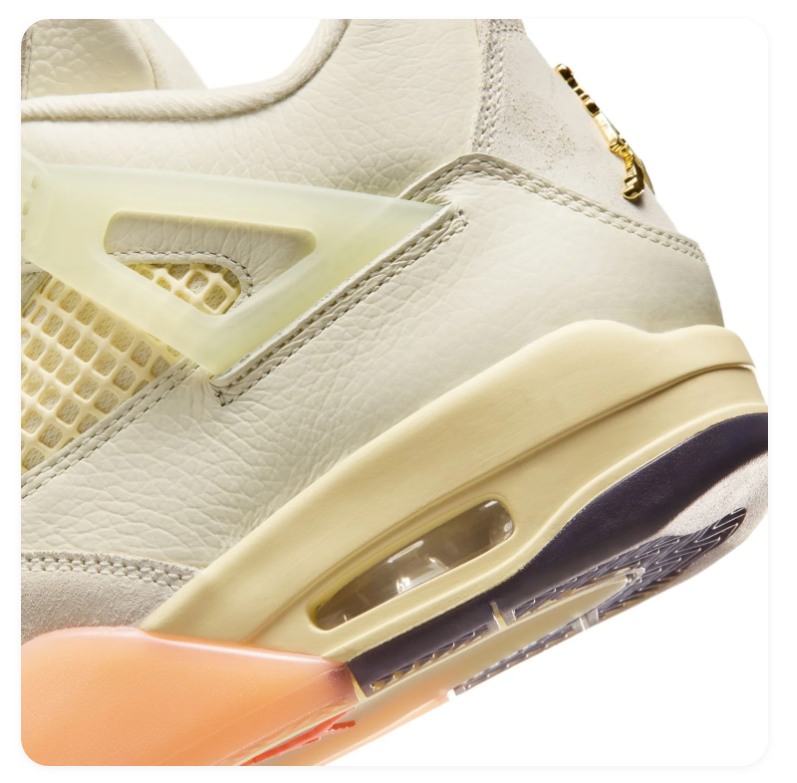 Air Jordan 4 Retro 'Shimmer' Sail Cream & Melon Orange Sneakers (WMNS)