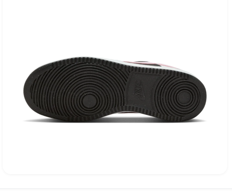 Nike Court Vision Low 'Black, White & Pink Foam' Tri-Color Leather Pink Swoosh Feminine Classic Sneakers