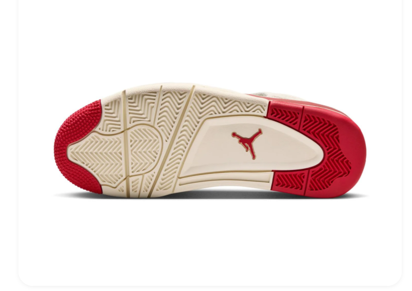 Air Jordan 4 Retro 'Red Cement' Sail White & Gym Red Sneakers (WMNS)
