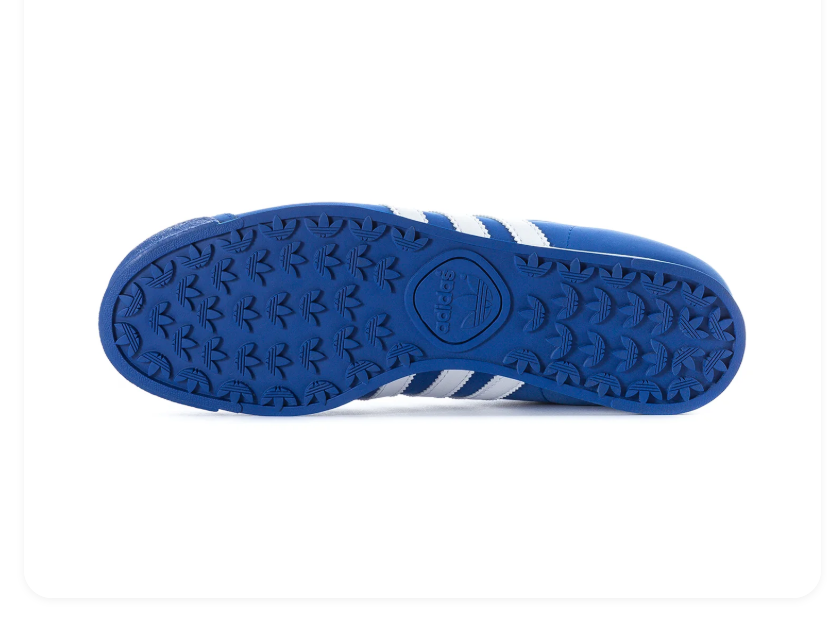 Adidas Samoa 'Royal Blue & Cloud White' Royal Blue Leather Upper, White 3-Stripes, Blue Flat Laces, White Trefoil Heel Branding, White EVA Midsole & Blue Rubber Outsole Classic Retro Tennis Heritage Lifestyle Sneakers