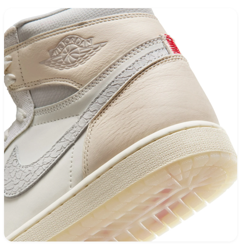 Air Jordan 1 Retro High OG 'Sail' Cream White & Grey Sneakers