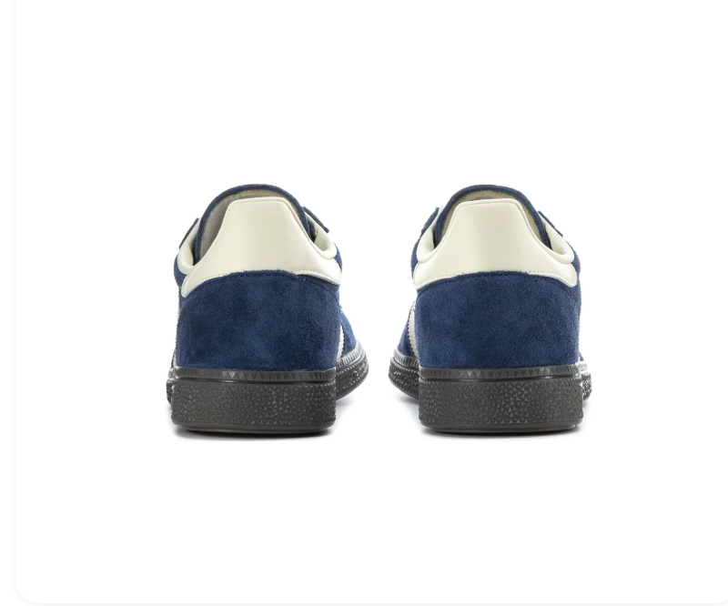 Adidas Handball Spezial 'Navy Blue & Cream White' Navy Suede Upper, Cream White 3-Stripes & Heel Counter, Navy Flat Laces, Gold SPEZIAL Lettering & Dark Brown Rubber Outsole Classic Heritage Handball Lifestyle Sneakers